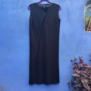 kriza vintage wool blend sleeveless black shift dress